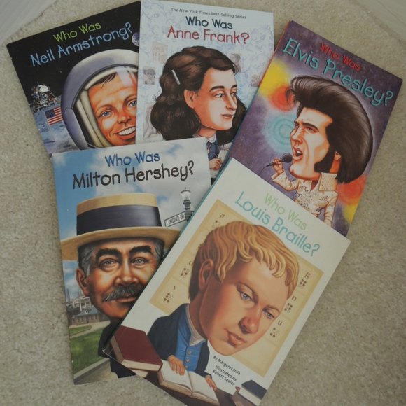 Lot 5 Who Was Books Louis Braille Elvis Neil Armstrong Anne Frank Milton Hershey - Picture 12 of 12